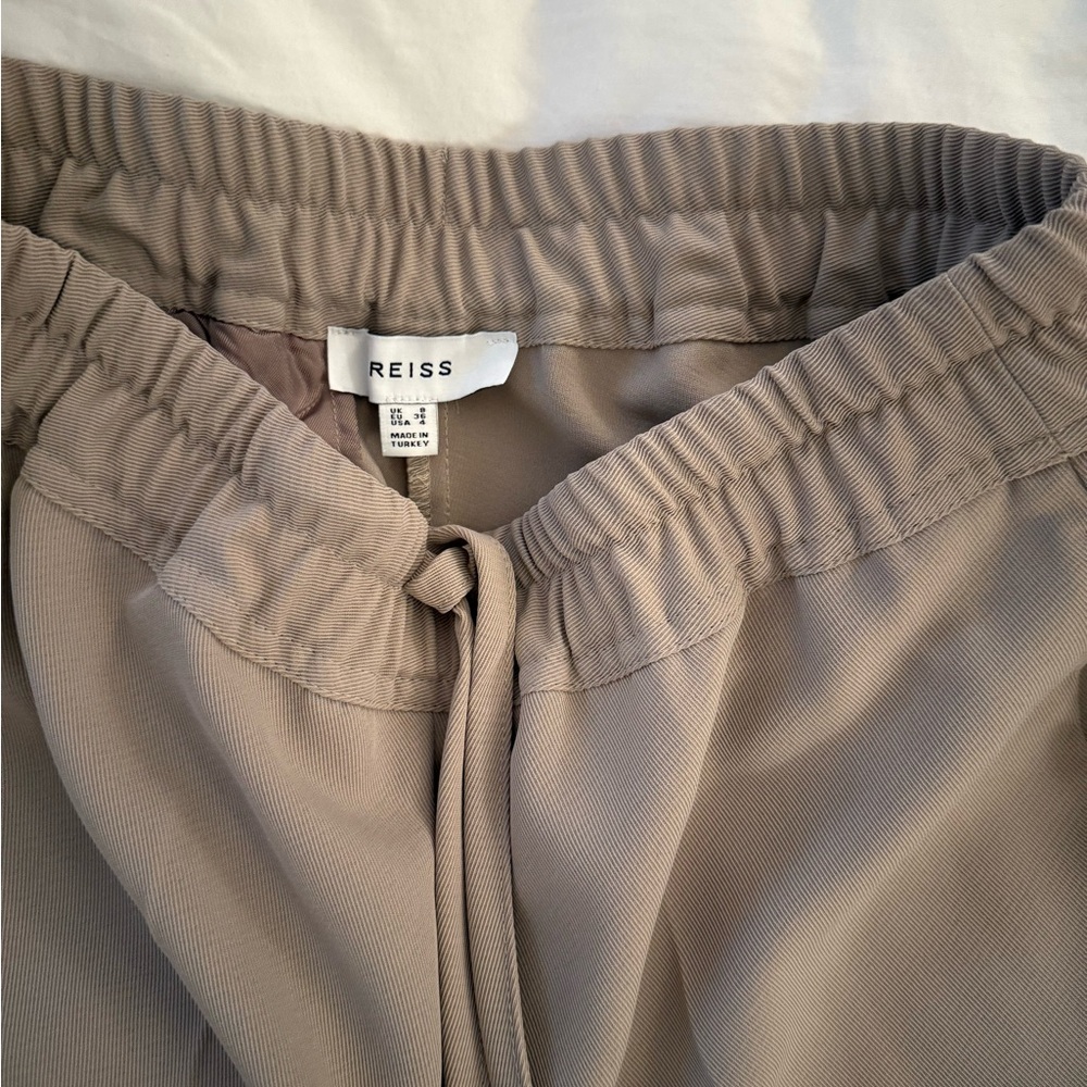 Reiss Hailey tapered Taupe Elastic Waist Pants - Picture 6 of 8
